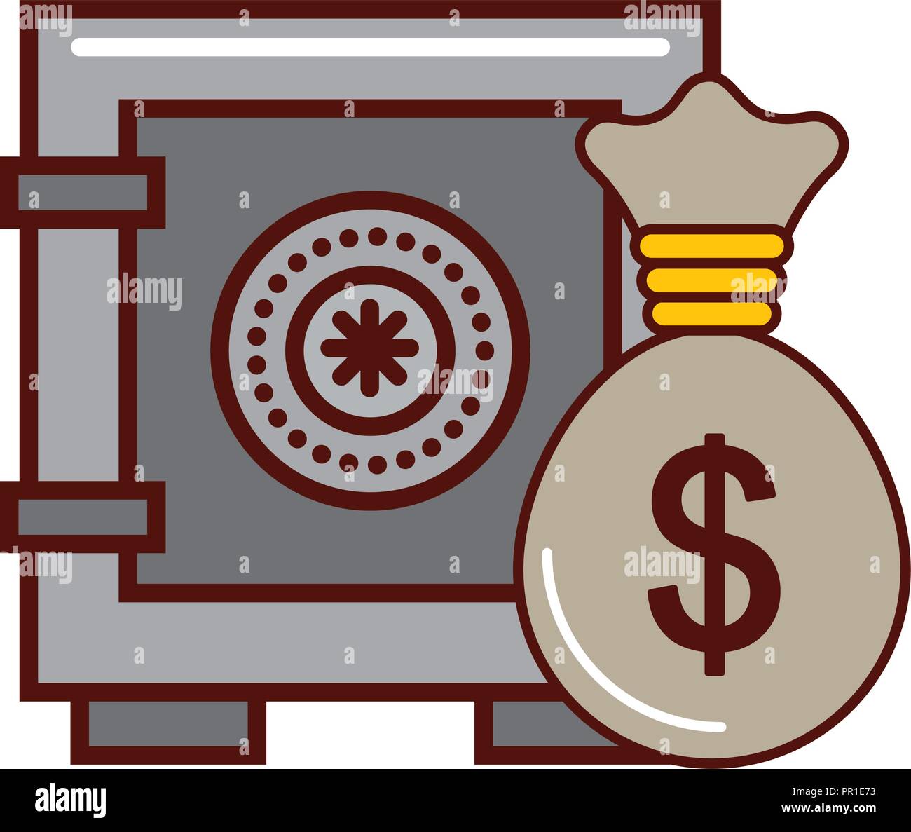 safe box money bag bank finance vector illustration Stock Vector Image ...
