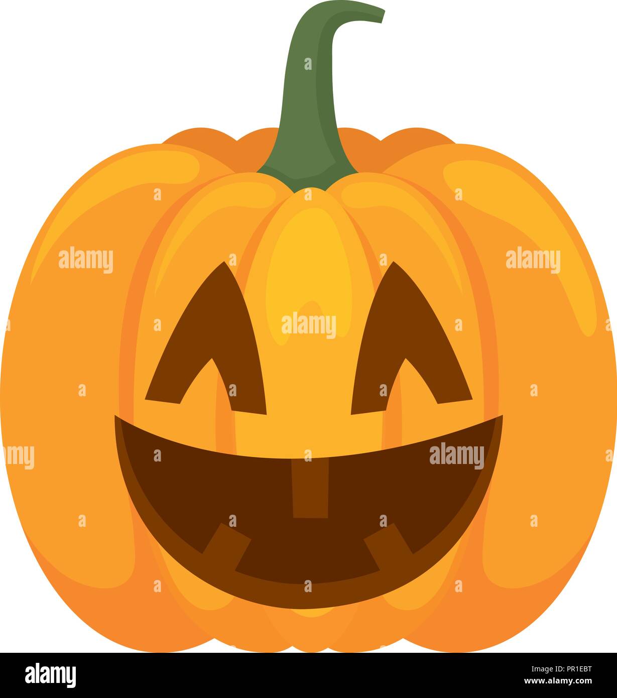 happy halloween pumpkin over white background, vector illustration ...