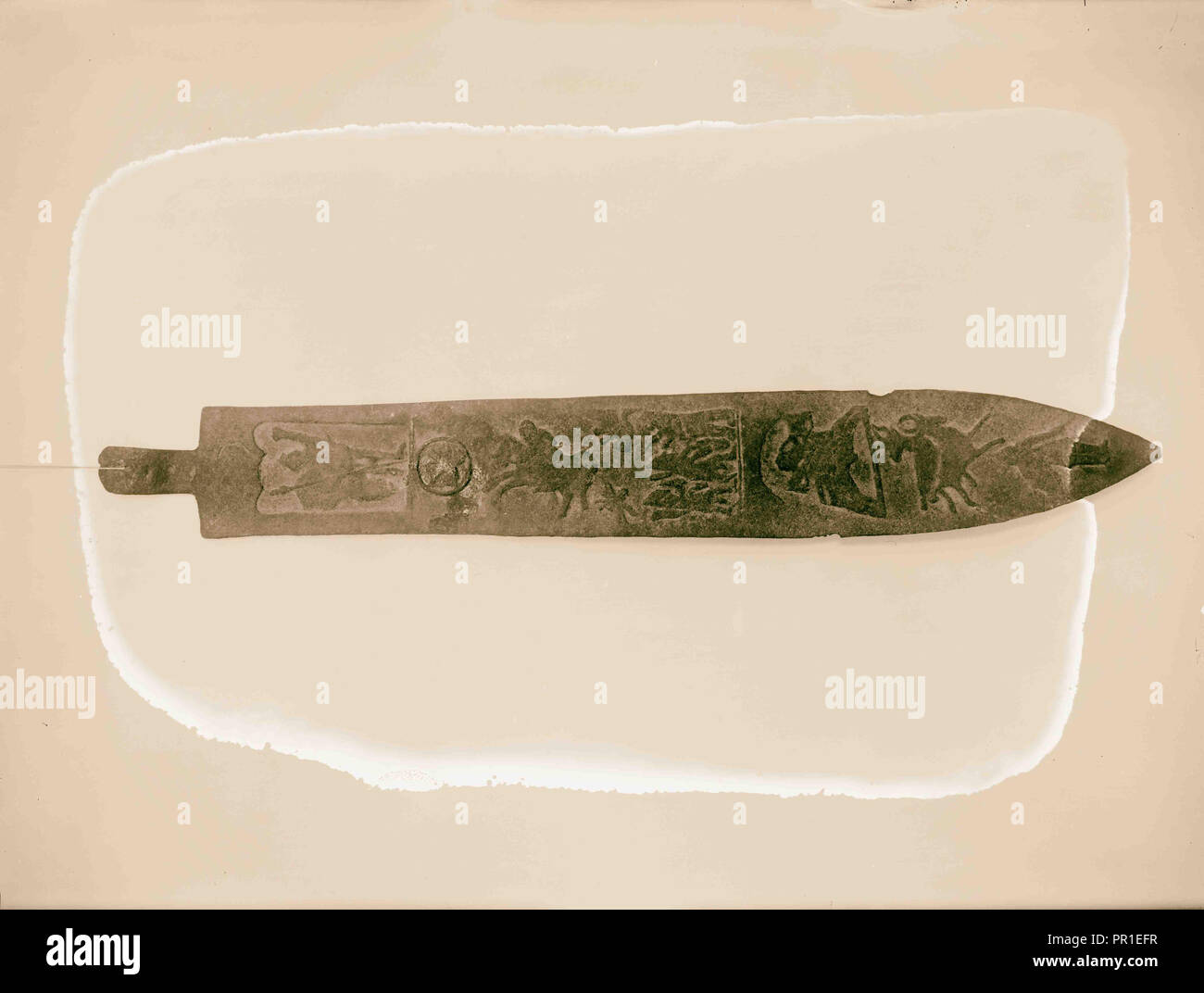 Bronze knife with inscription. 1898, Middle East Stock Photo Alamy