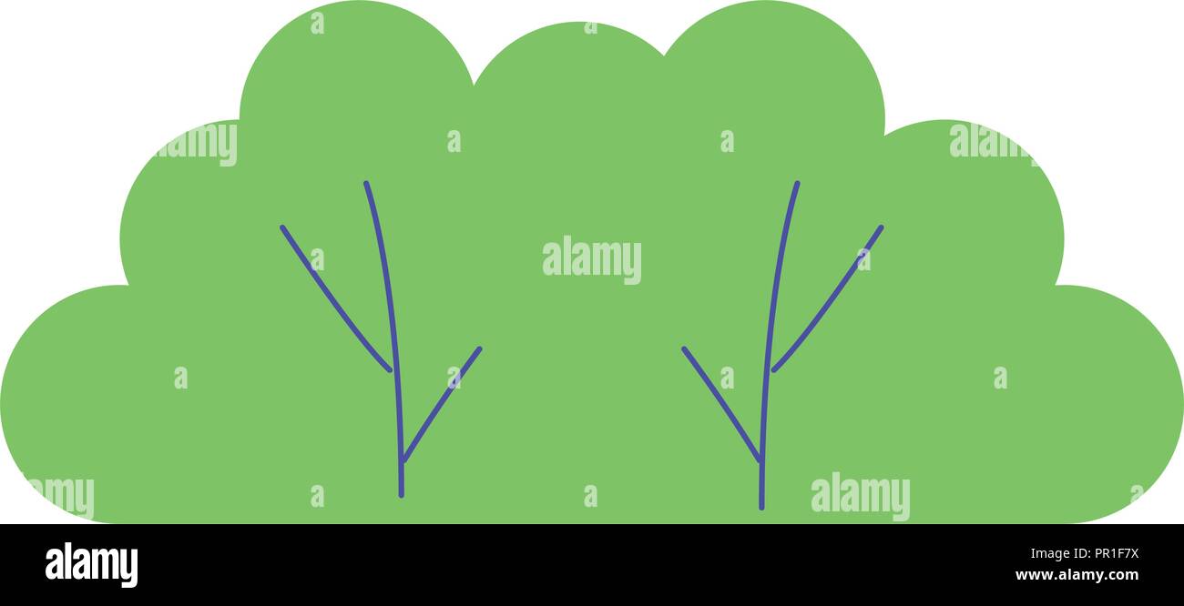 green bush forest nature foliage vector illustration Stock Vector Image ...