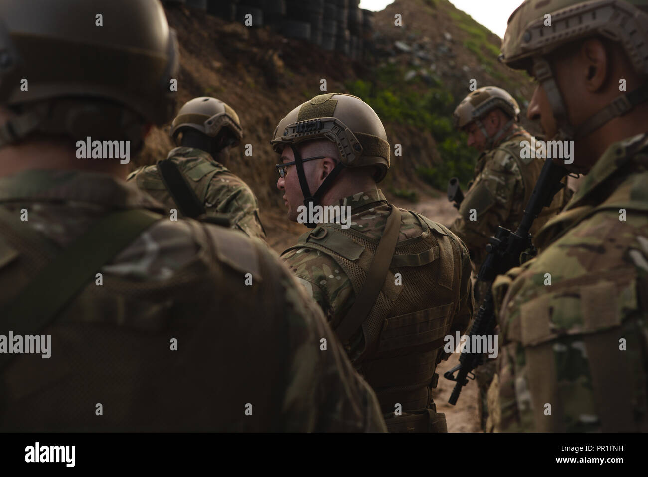 Military soldiers training during military training Stock Photo