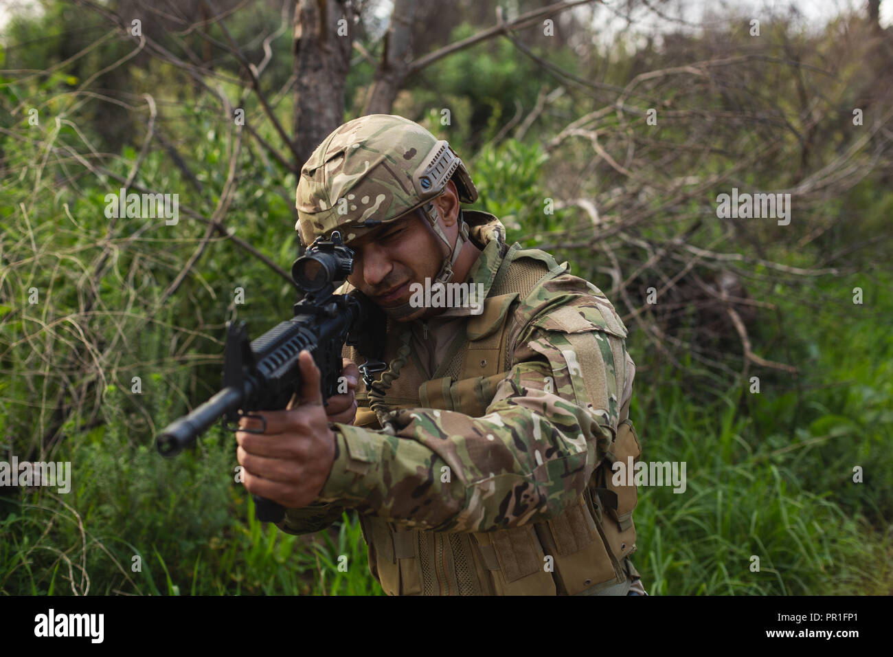 Military soldier training during military training Stock Photo