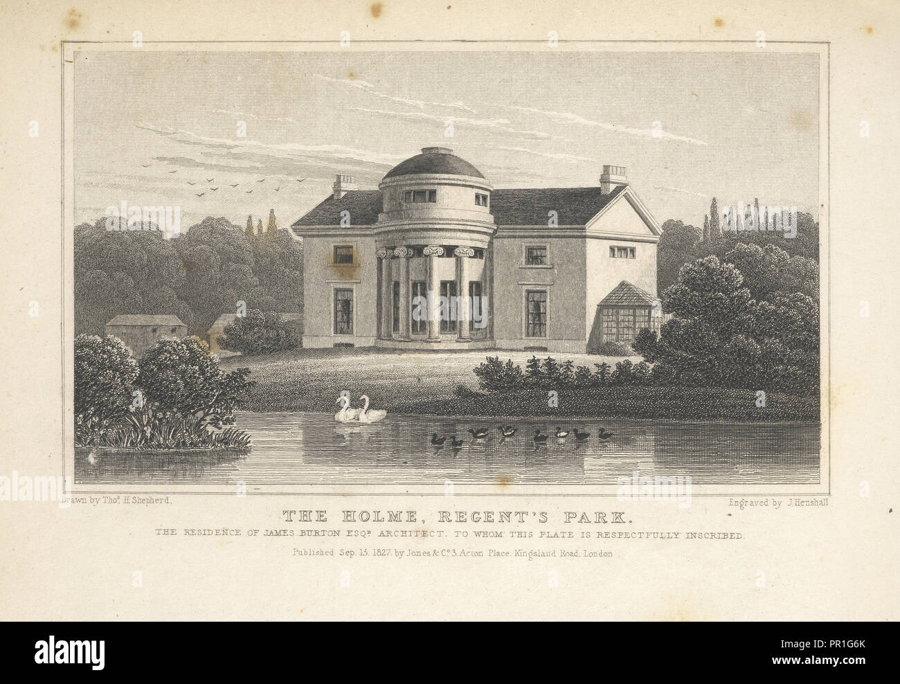 Regent's Park, The Holme, Regent's Park, Metropolitan improvements: or, London in the nineteenth century Stock Photo