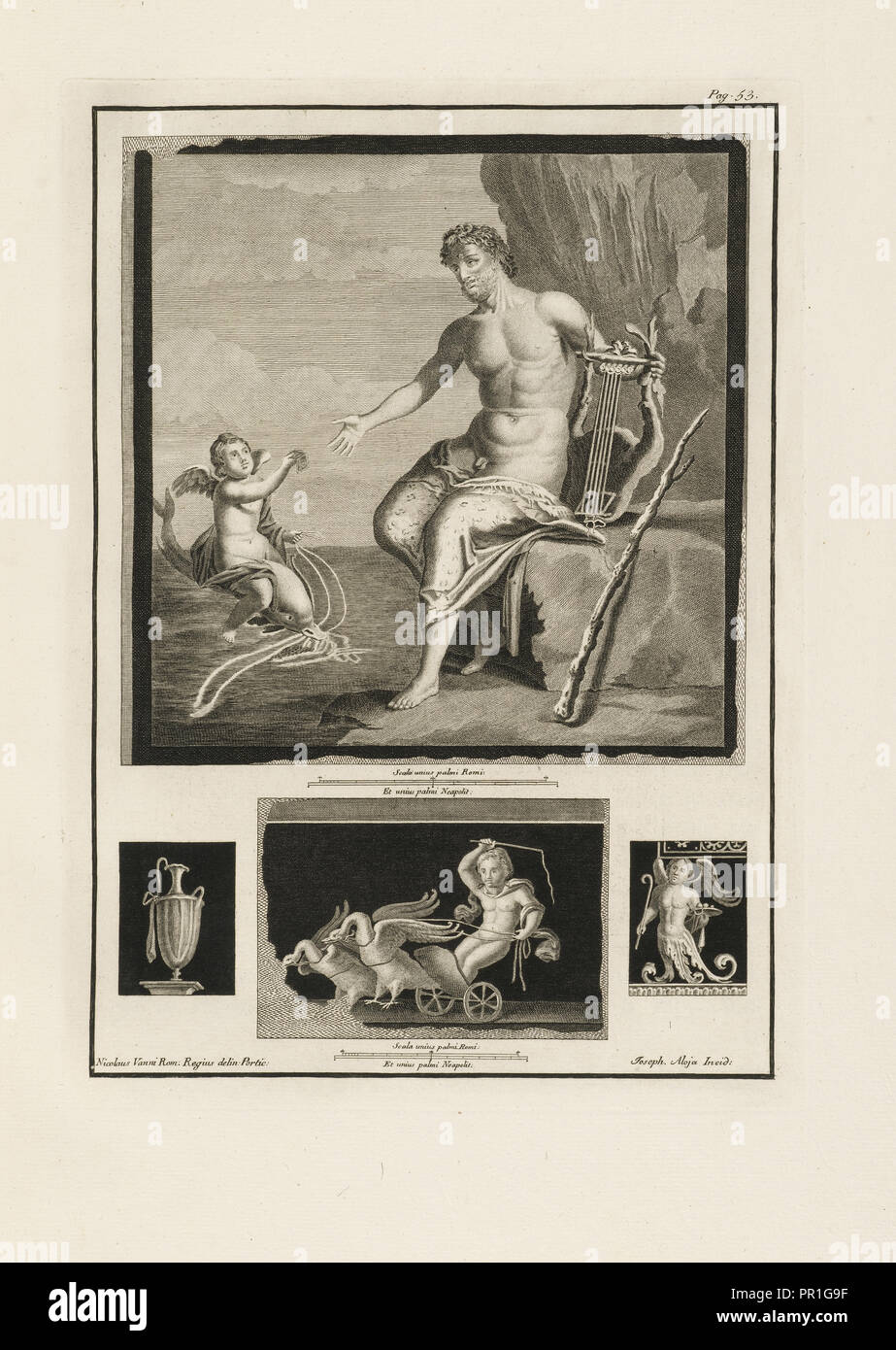 Page 53, vol. 1, Delle antichità di Ercolano, Alloja, Giuseppe, 18th cent., Vanni, Niccolo, 18th cent., Engraving, 1757-1792 Stock Photo