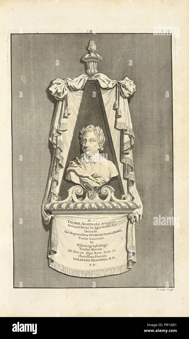 Sepulchral monument of Thomas Shadwell, Westmonasterium, or, the history and antiquities of the abbey church of St. Peters Stock Photo