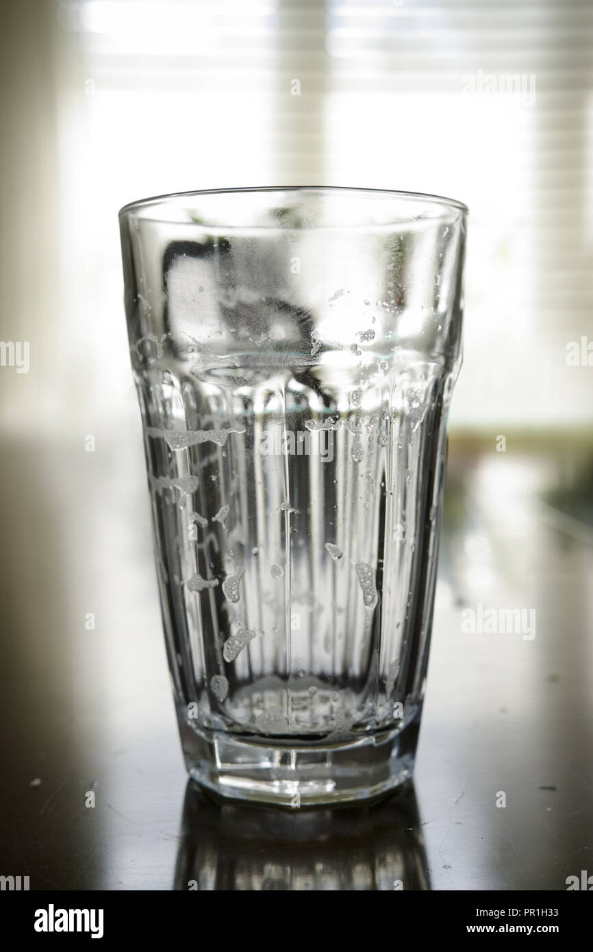 Emptied glass of beer. Stock Photo