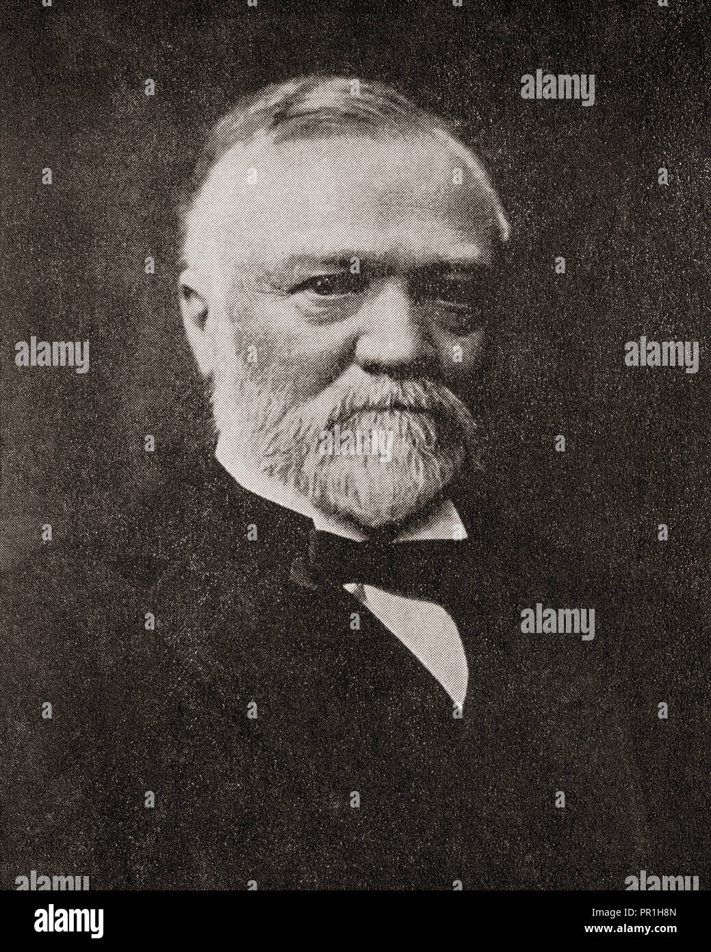 Andrew Carnegie, 1835 – 1919.  Scottish-American industrialist, business magnate, and philanthropist.  From The Business Encyclopedia and Legal Adviser, published 1920. Stock Photo