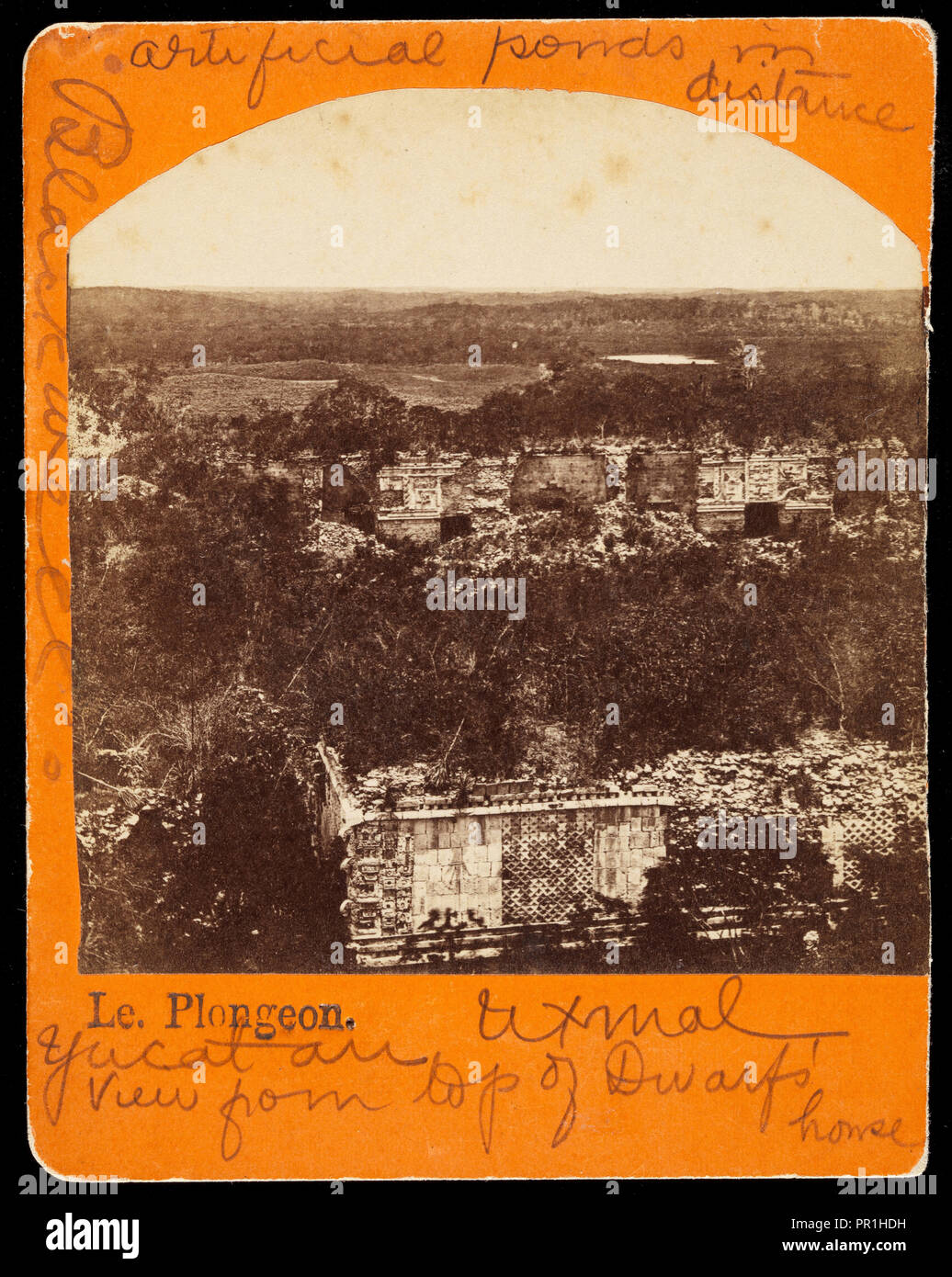 Photograph 2/3 forming a panorama of Uxmal, Augustus and Alice Dixon Le