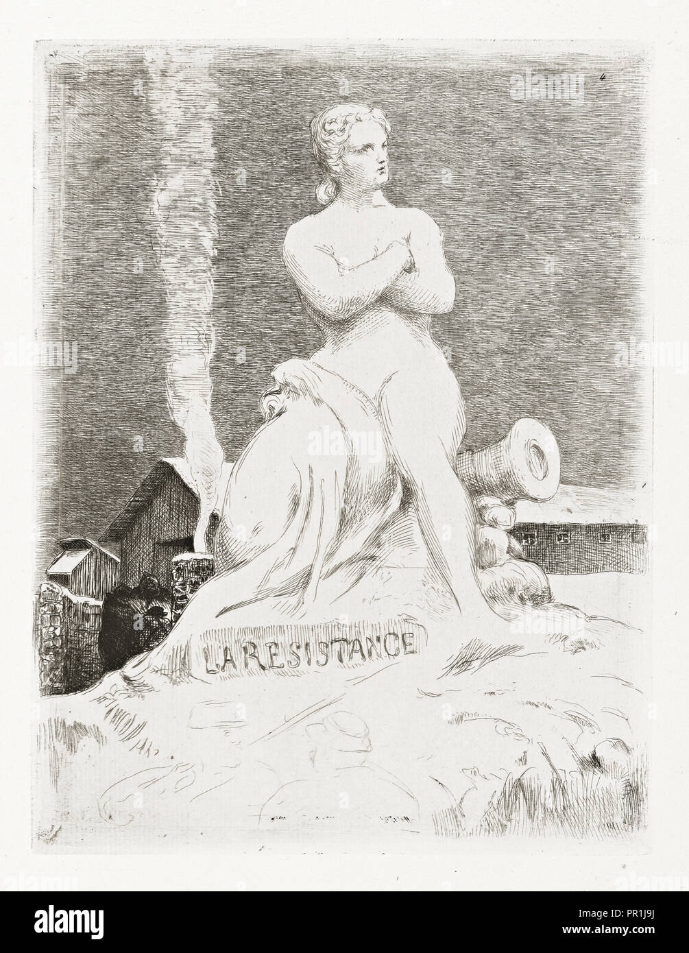 Siège de Paris en 1870: cinq eaux-fortes, Bracquemond, Félix, 1833-1914, 1874 Stock Photo