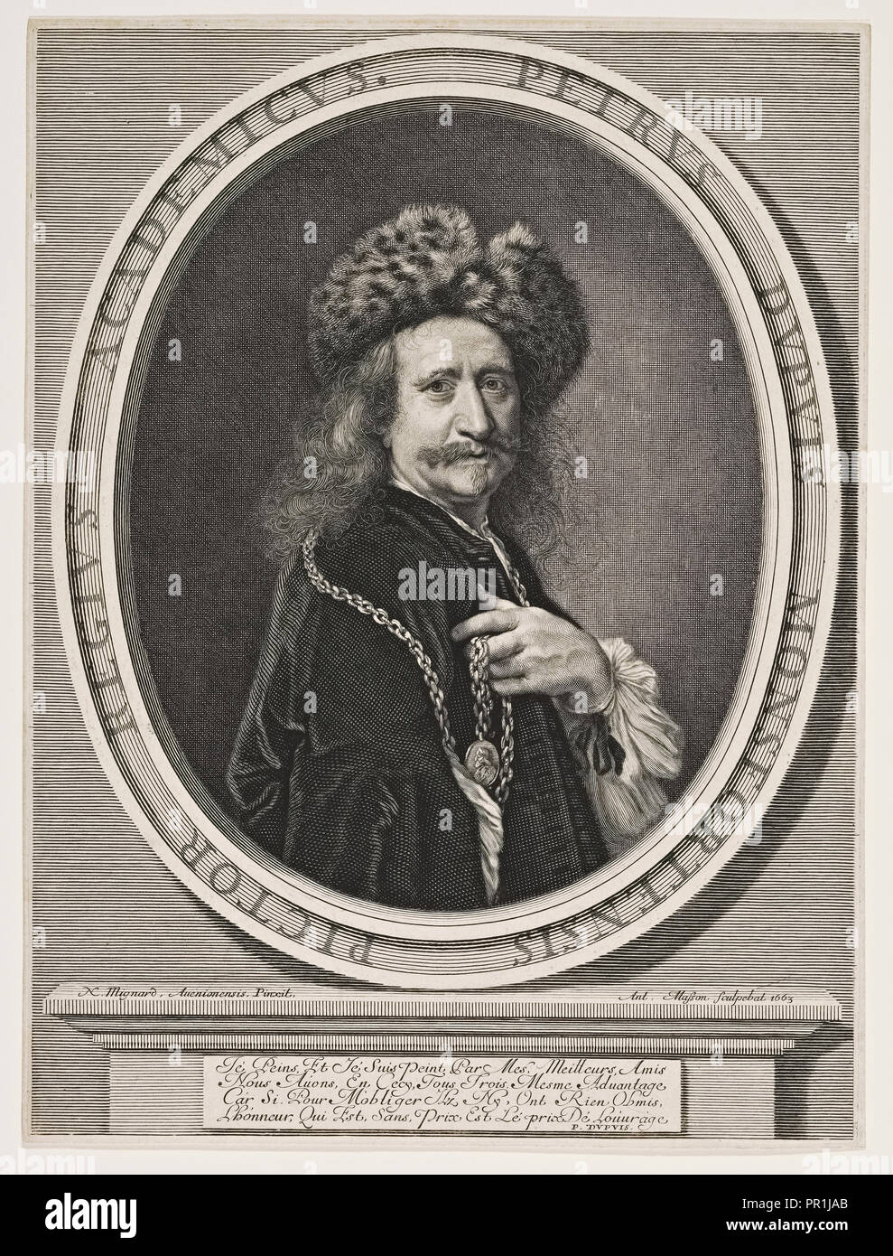 Petrus Dupuis Monsfortensis pictor Regius Academicus, Masson, Antoine, 1636-1700, 1663 Stock Photo