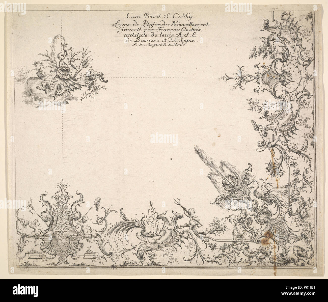 Ornament prints collection, Cuvillies, François d. Aeltere, 1695-1768, ca. 1740 Stock Photo