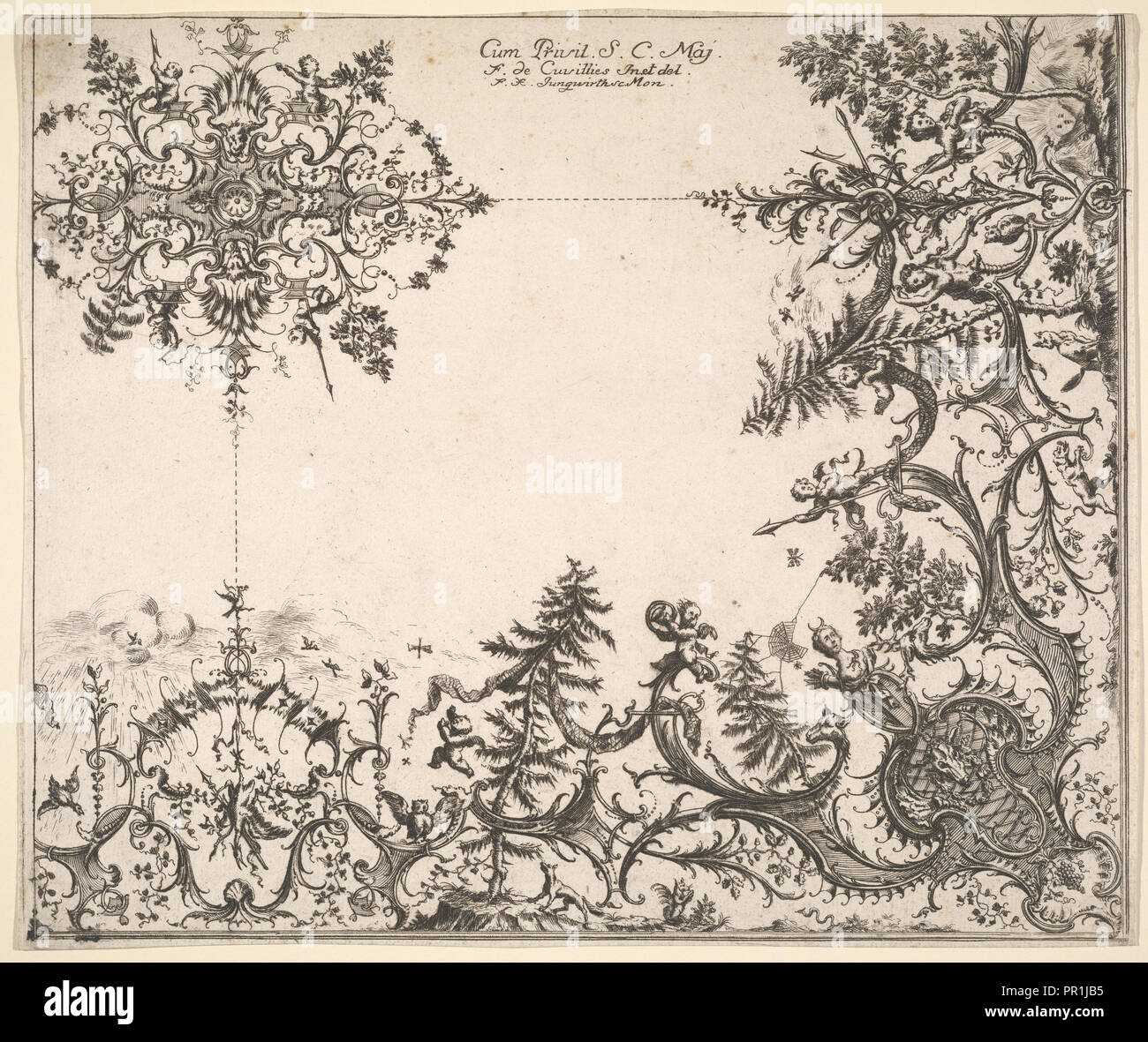 Ornament prints collection, Cuvillies, François d. Aeltere, 1695-1768, ca. 1740 Stock Photo