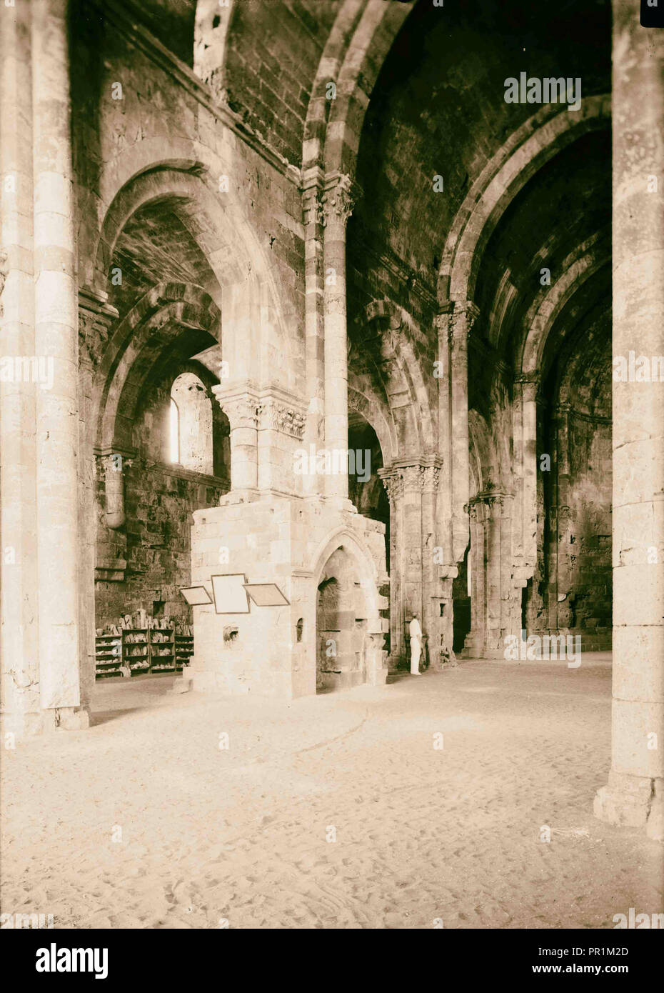 Tartous. The Crusader cathedral. Int[erior], looking N.E. 1936, Syria, Tartūs Stock Photo
