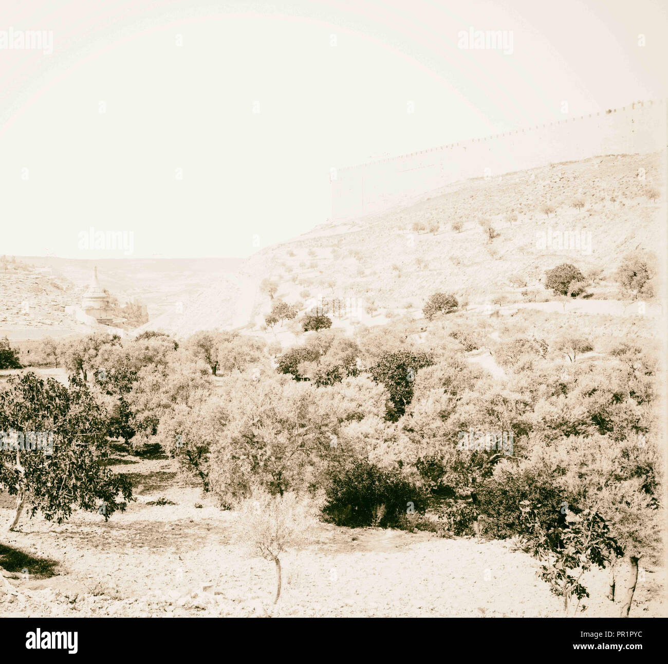 Jerusalem El-Kouds Valley of Jehoshaphat. American Colony, 1898, Israel Stock Photo