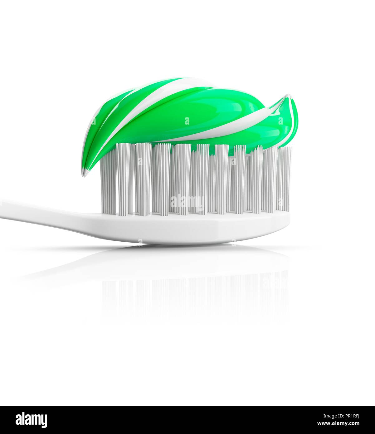 Toothpaste on a toothbrush, illustration Stock Photo - Alamy