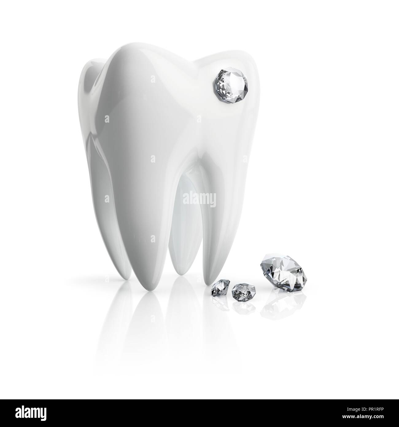 Tooth piercing, illustration. Stock Photo