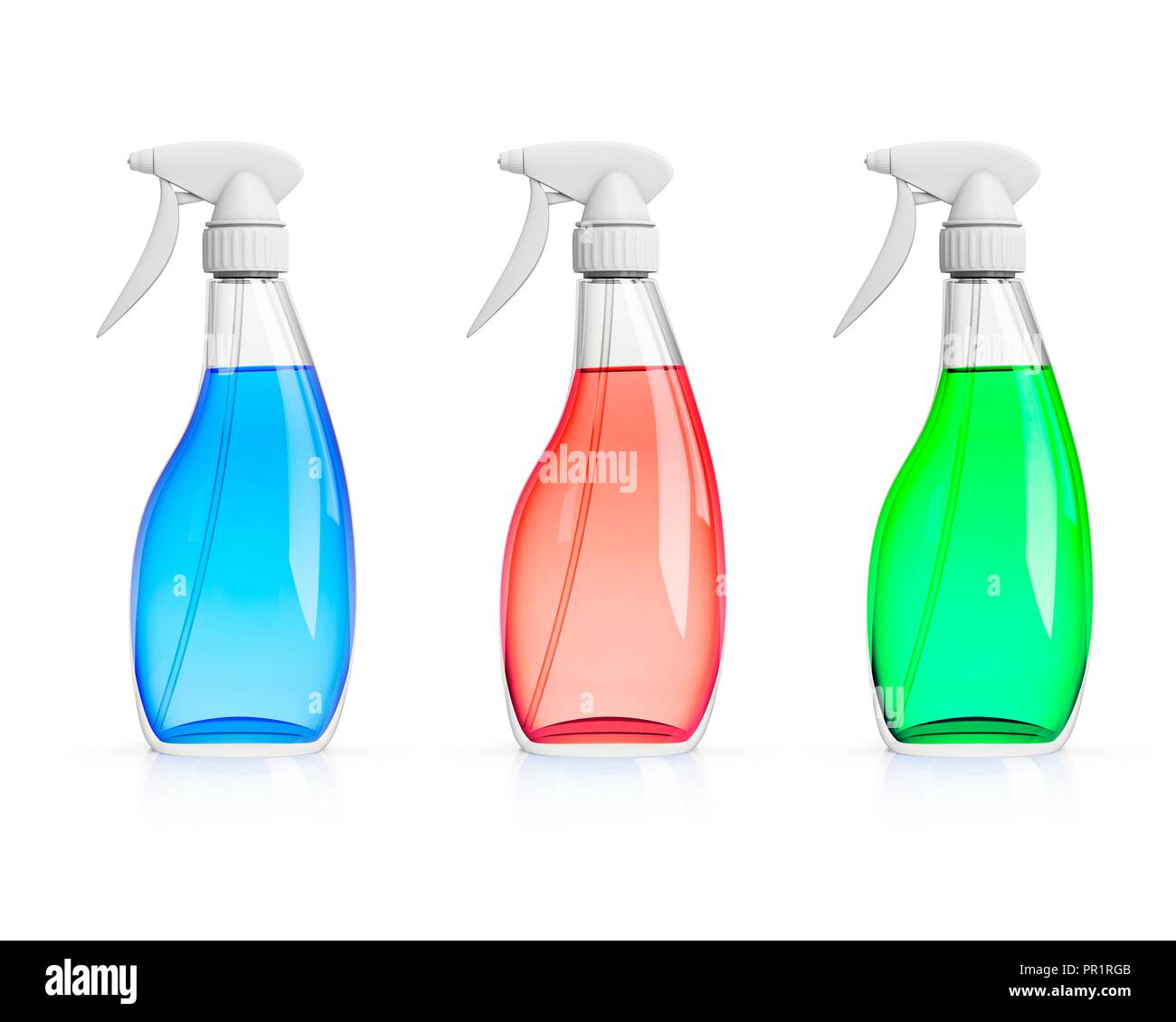 Spray bottles, illustration. Stock Photo