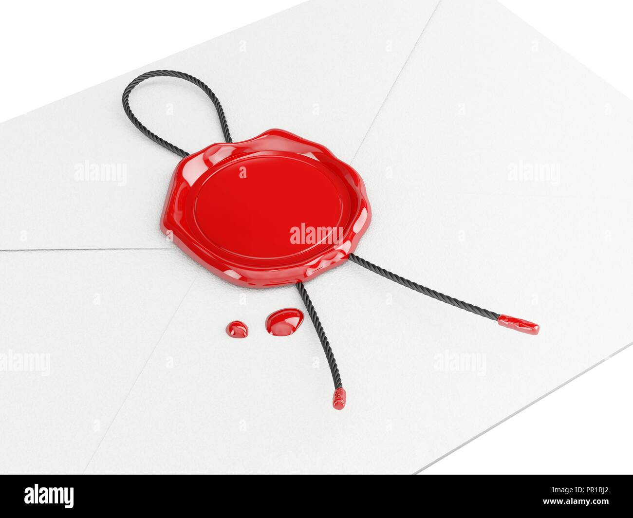 Wax seal on envelope, illustration Stock Photo Alamy