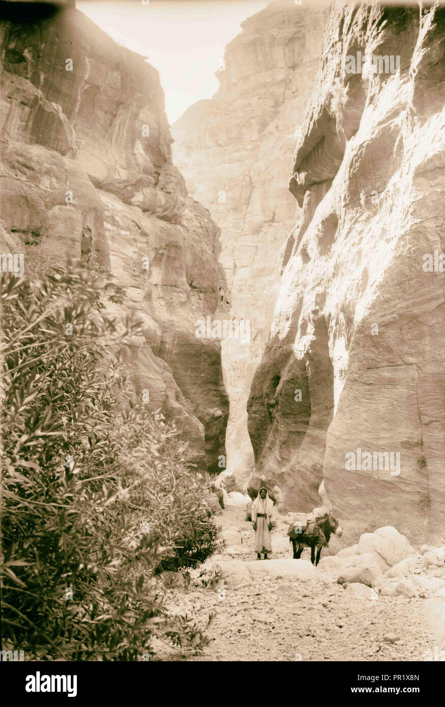 Petra, Sik entrance. 1898, Jordan, Petra, Extinct city Stock Photo