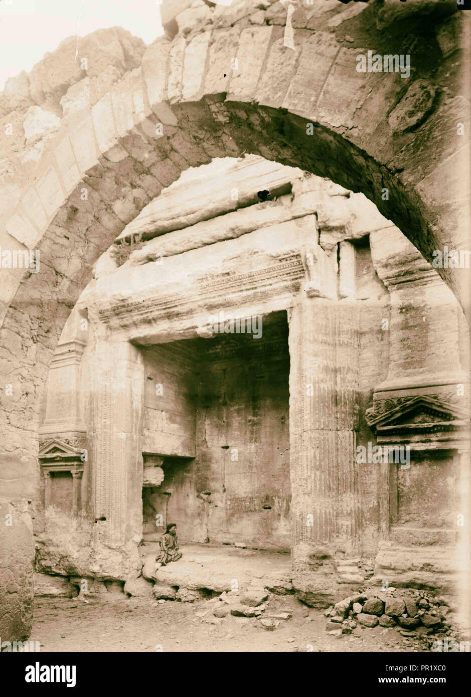 Temple of Baal.; inner part of the 'Cella' with northern. 1898, Syria, Tadmur Stock Photo
