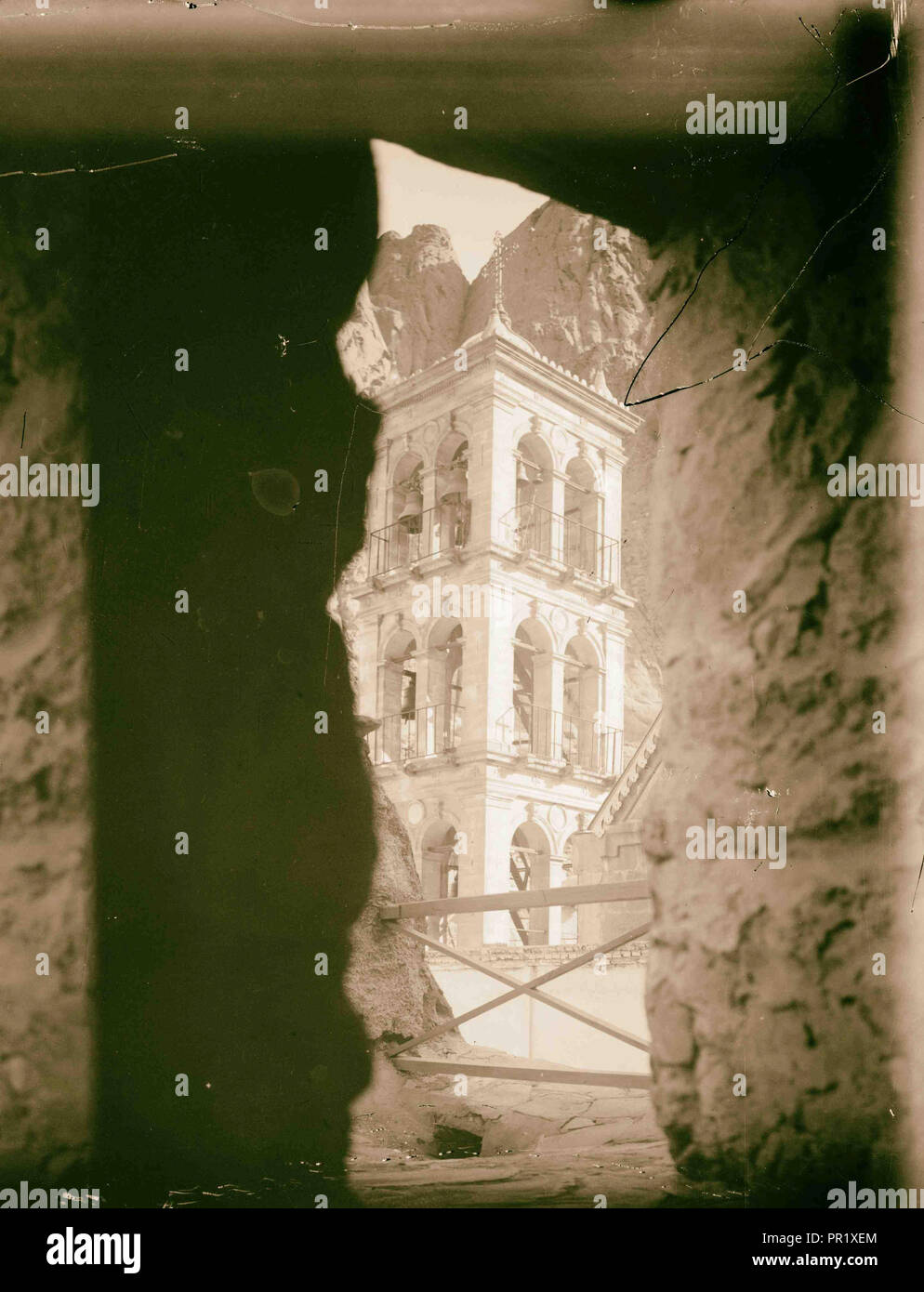 Christian chapel belfry, St. Catherine [i.e., Monastery of St. Catherine], Sinai. 1898, Egypt, Sinai Stock Photo