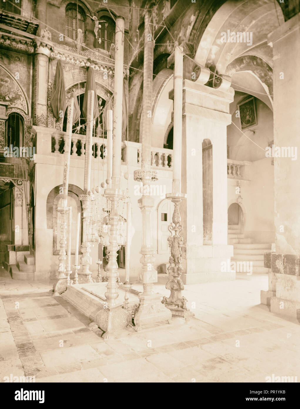 Via Dolorosa, beginning at St. Stephen's Gate. Ascent to Calvary. 1900, Jerusalem, Israel Stock Photo