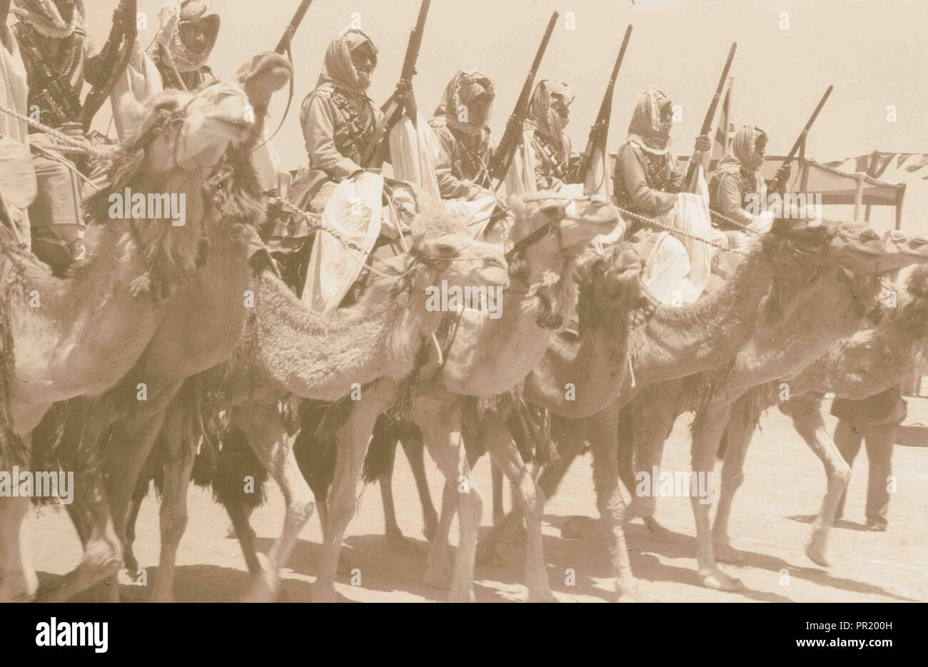 Coronation' of King Abdullah in Amman. Cavalry of the Arab Legion in march  past parade. 1946, Jordan, Amman Stock Photo - Alamy
