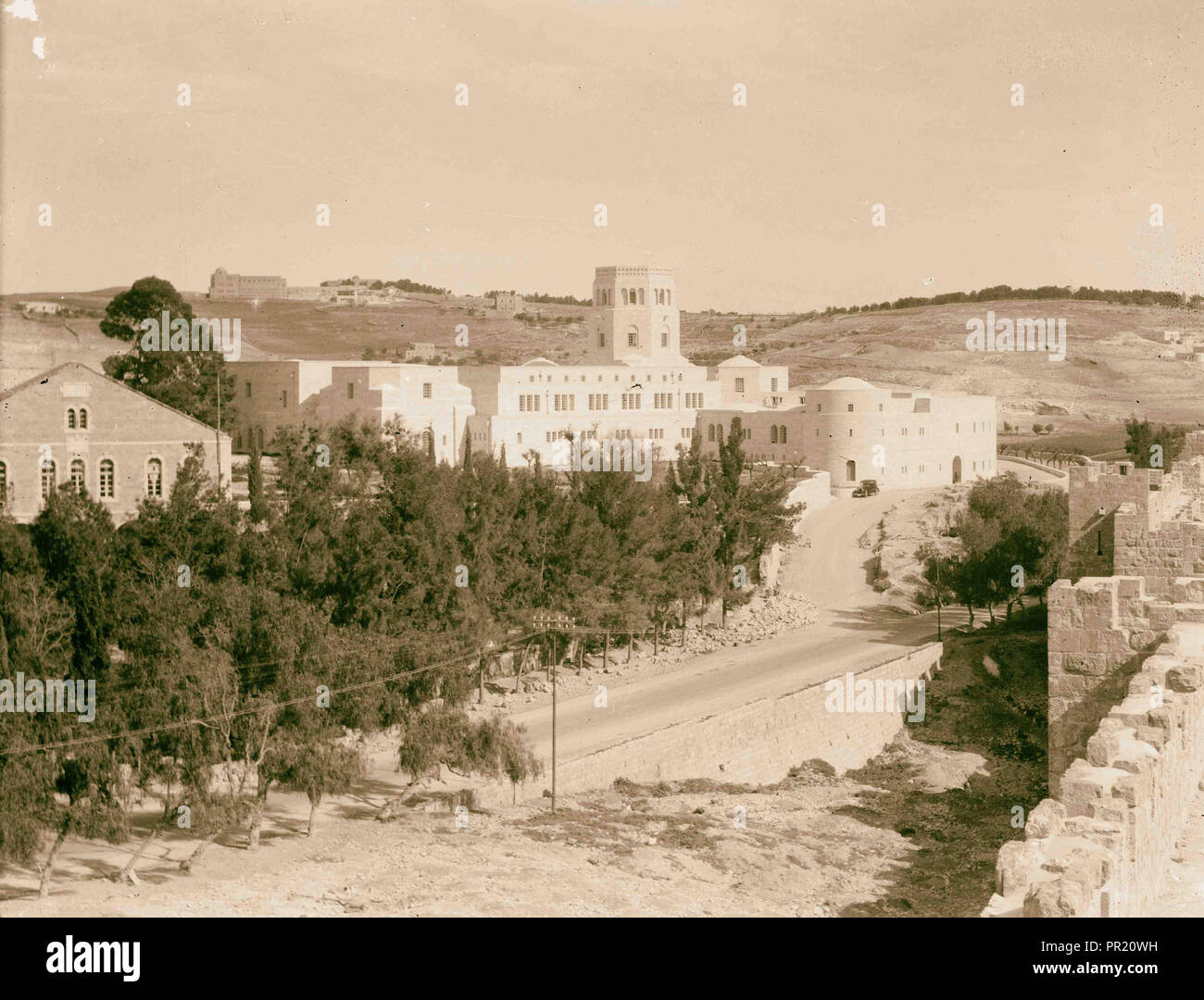 Museum (Rockefeller) in Jerusalem. Museum from the city wall, looking N.E. 1934, Jerusalem, Middle East, Israel Stock Photo