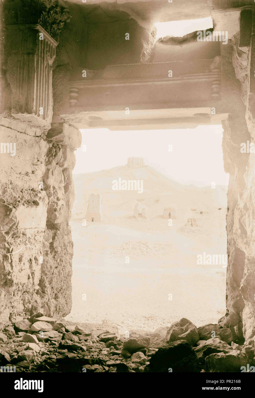 Palmyra (Tadmor). Distant view of Turkish castle. 1900, Syria, Tadmur ...