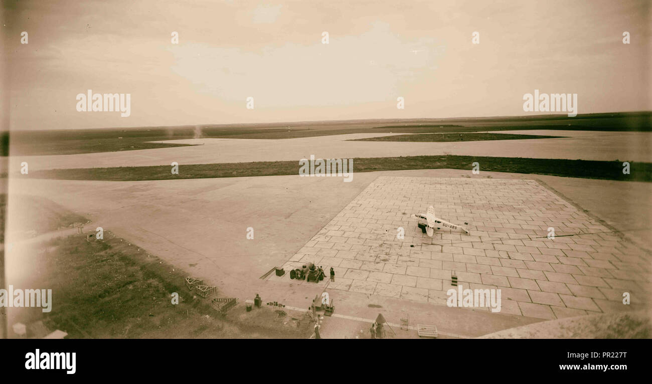 Lydda Airport. Lydda runways with aneilon. 1934, Israel, Lod Stock Photo