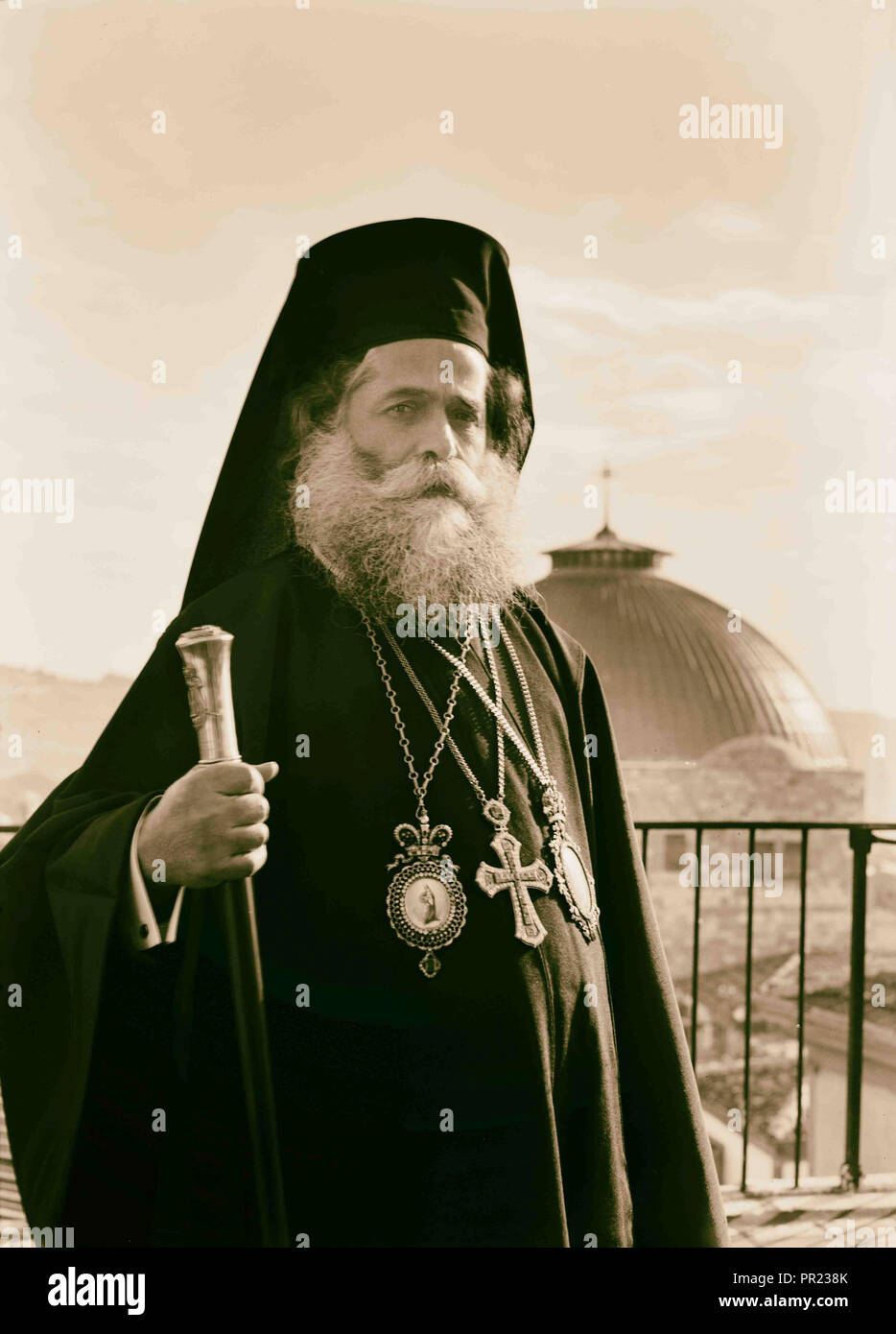 The Greek patriarch. 1940, Jerusalem, Israel Stock Photo