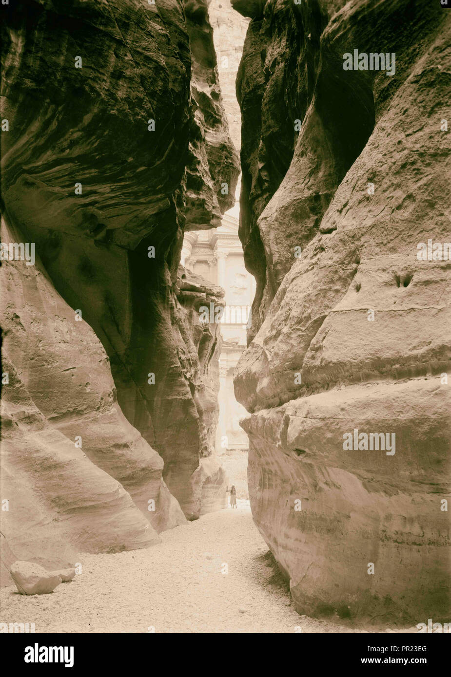 Petra. Khazne & Sik. 1940, Jordan, Petra, Extinct city Stock Photo