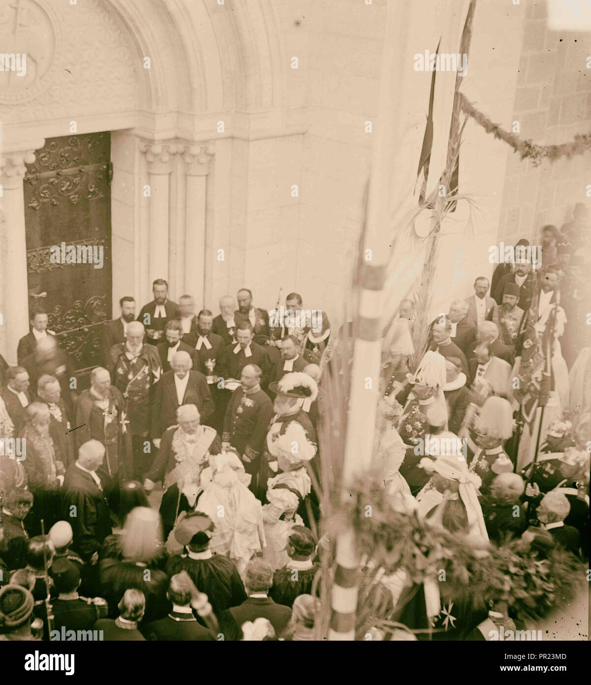 State visit to Jerusalem of Wilhelm II of Germany in 1898 Dedication ceremony at Church of the Redeemer. 1898, Jerusalem, Israel Stock Photo