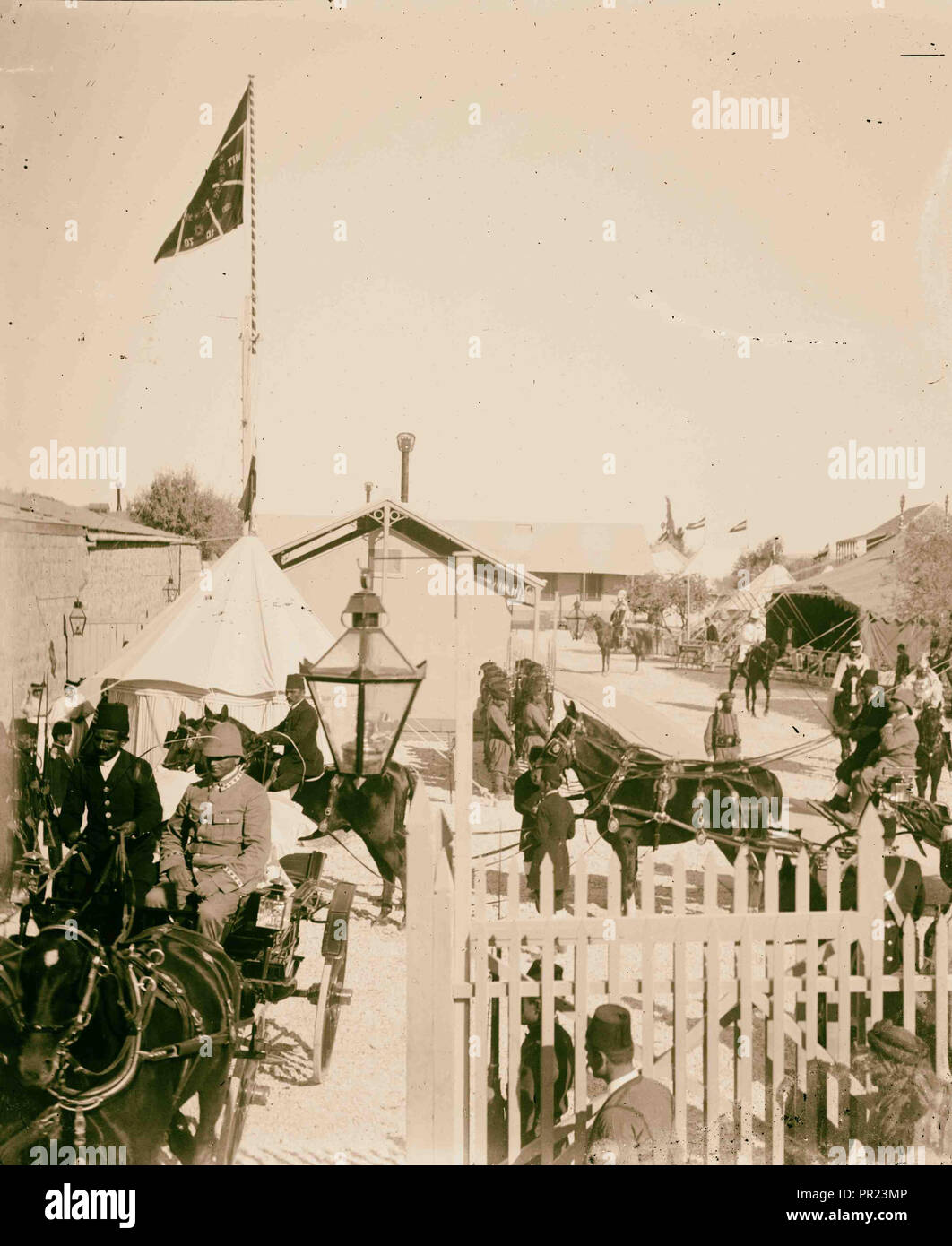 State visit to Jerusalem of Wilhelm II of Germany in 1898 Interior of camp. 1898, Jerusalem, Israel Stock Photo