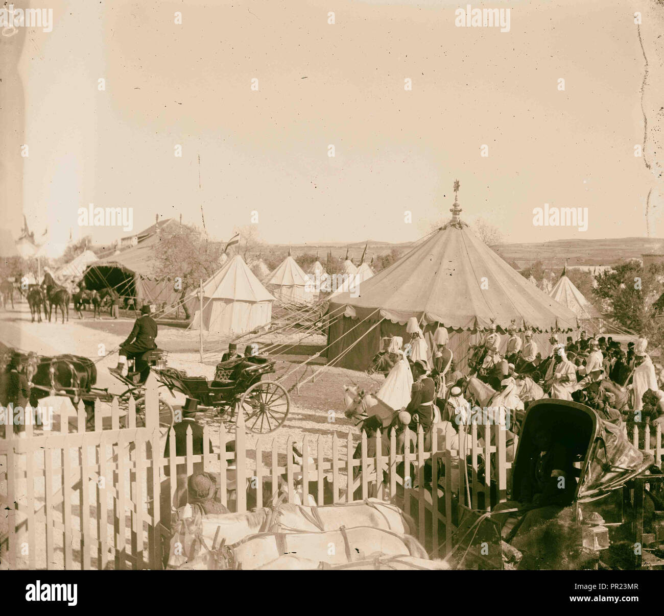 State visit to Jerusalem of Wilhelm II of Germany in 1898 Interior of camp. 1898, Jerusalem, Israel Stock Photo