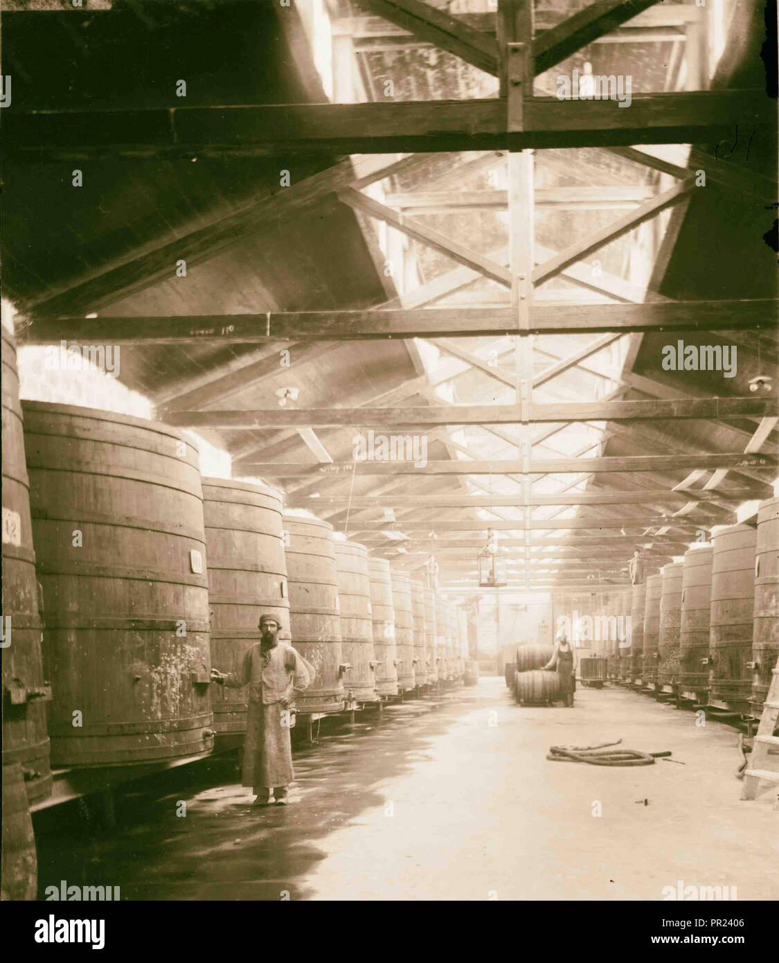 Richon [le Zion]. Fermentation room. American Colony, Jerusalem. 1898, Israel, Rishon le-Tsiyon Stock Photo