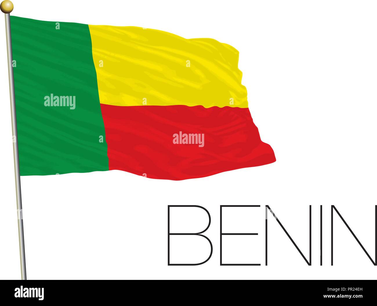 Benin flag, africa, vector illustration Stock Vector