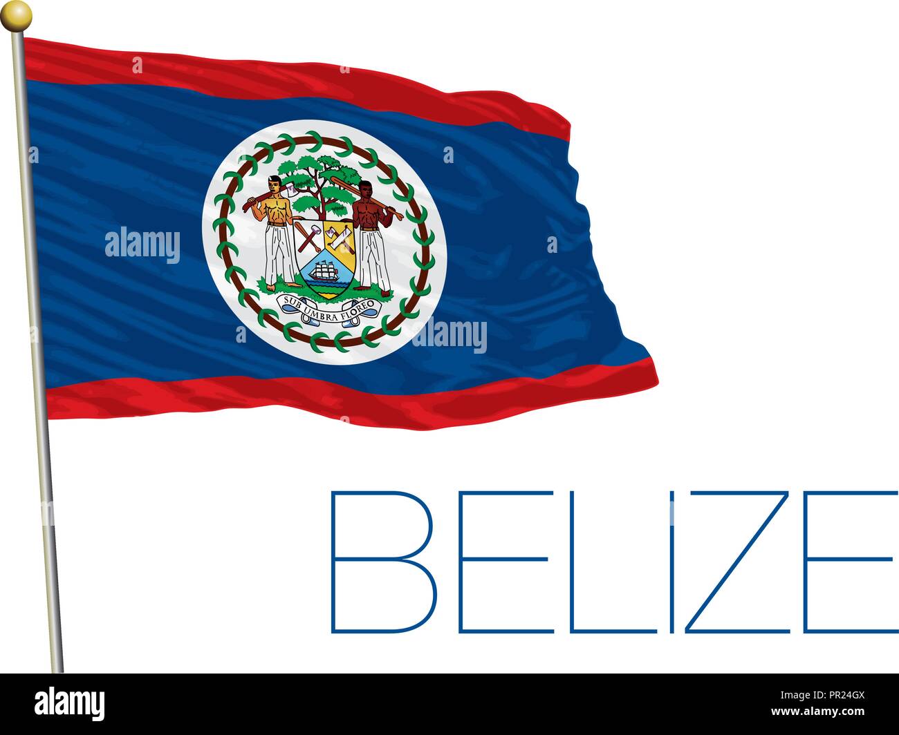 Belize flag, vector illustration Stock Vector