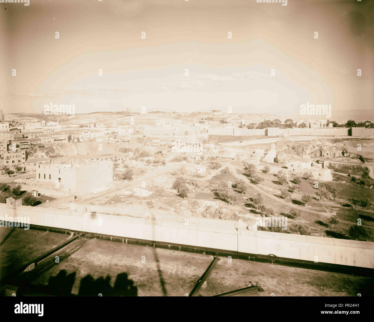 View from the King David Hotel, Jerusalem, 1938, Israel Stock Photo