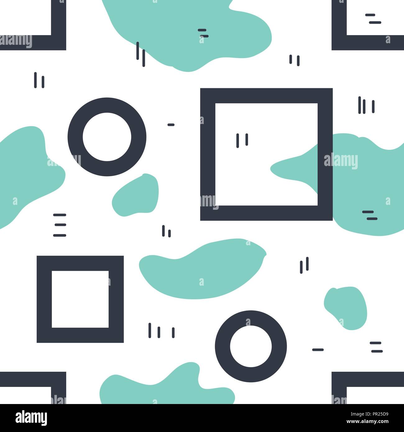 Unique abstract seamless repeating pattern. Geometric and hand drawn elements. Modern style. Stock Vector