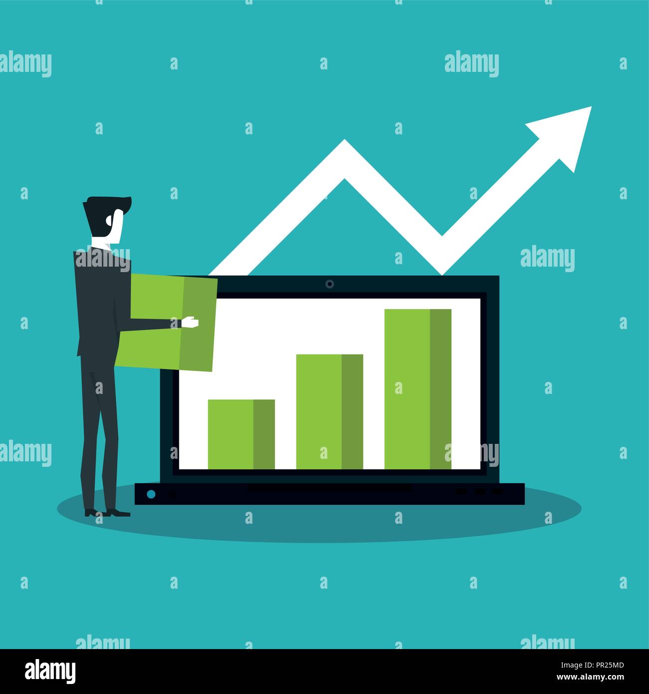 Business people and statistics Stock Vector Image & Art - Alamy
