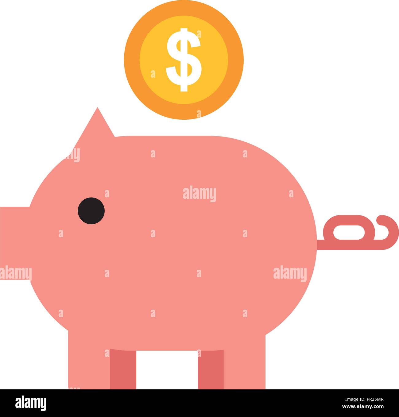 piggy bank money coin dollar vector illustration Stock Vector Image ...