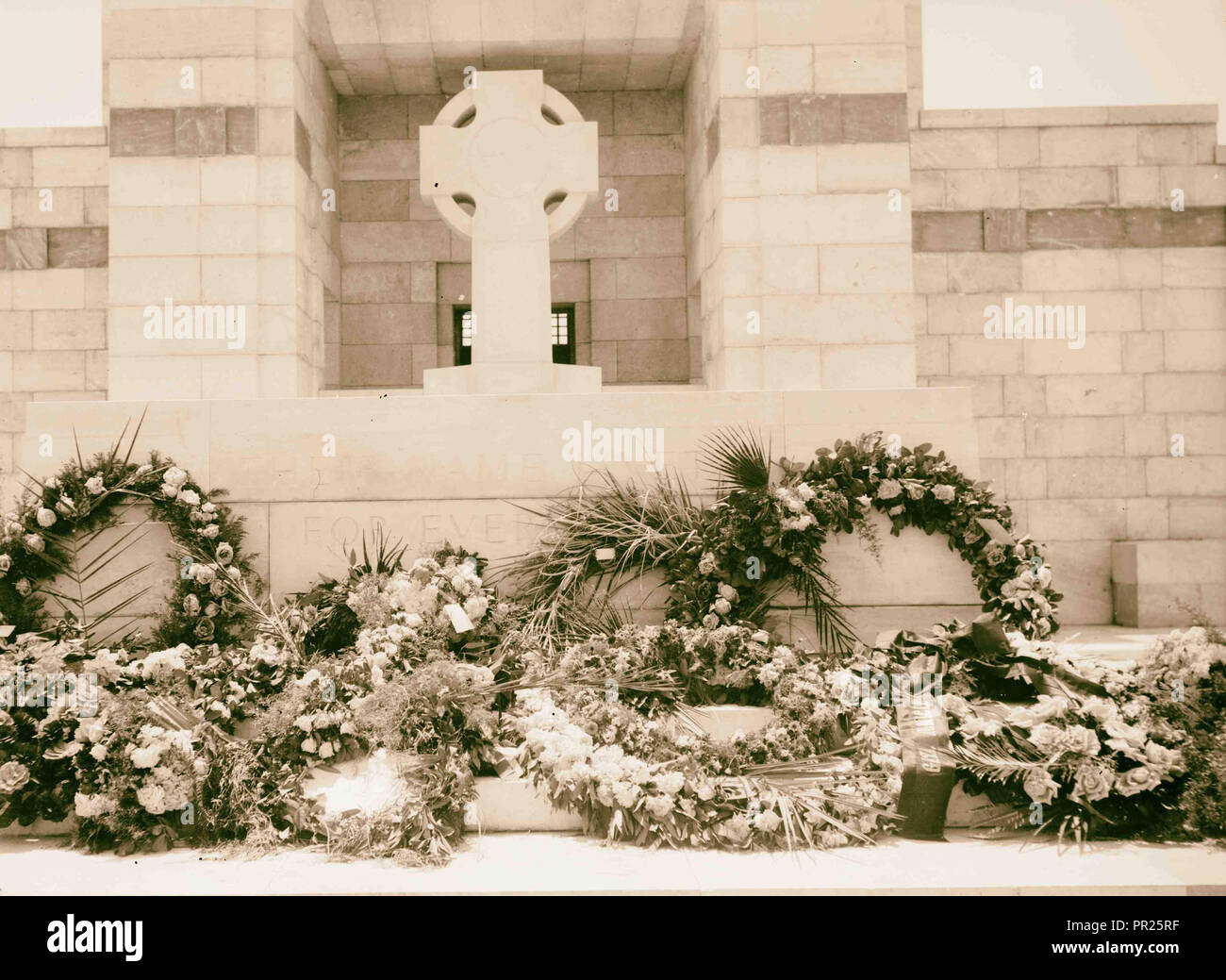 War cemetery consecration, Gaza-Belah, April 28, 1925, Gaza Strip, Middle East, Dayr al Balaḥ Stock Photo
