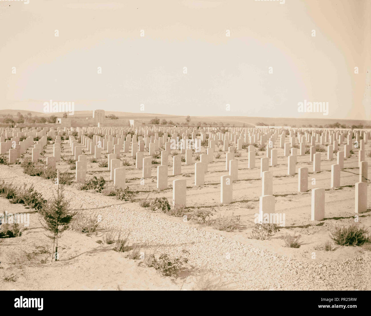 War cemetery consecration, Gaza-Belah, April 28, 1925, Gaza Strip, Middle East, Dayr al Balaḥ Stock Photo
