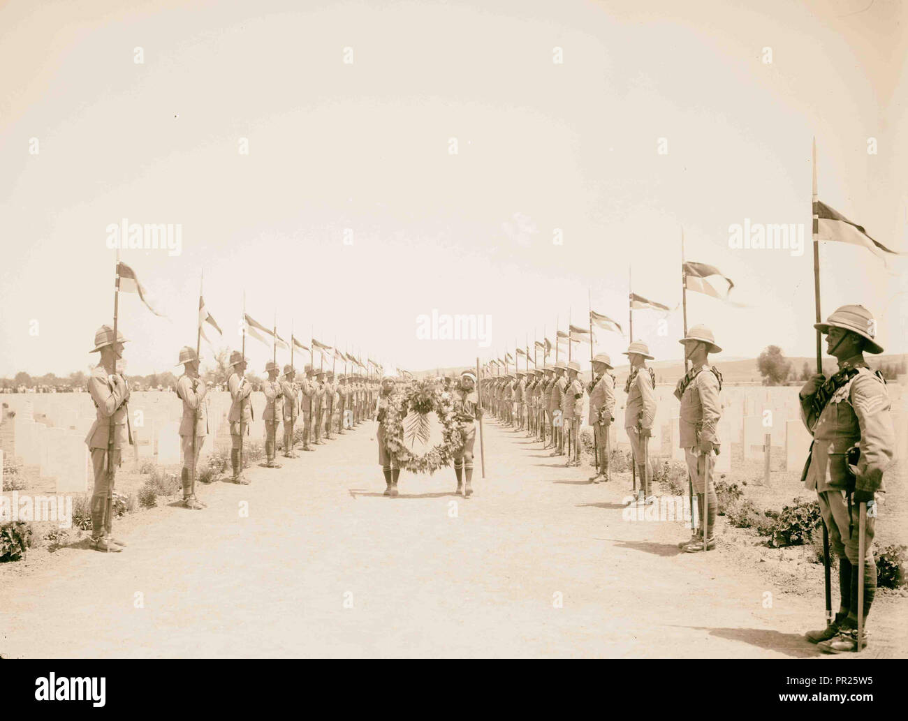 War cemetery at Gaza-Belah, April 28, 1925, Gaza Strip, Middle East, Dayr al Balaḥ Stock Photo