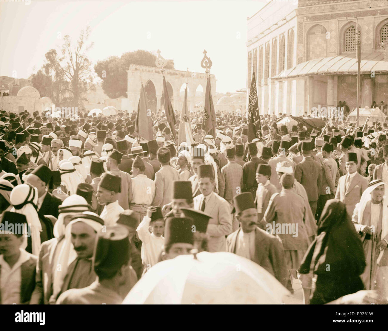 Funeral of King Hussein, Jerusalem, Temple Area. 1931, Israel Stock