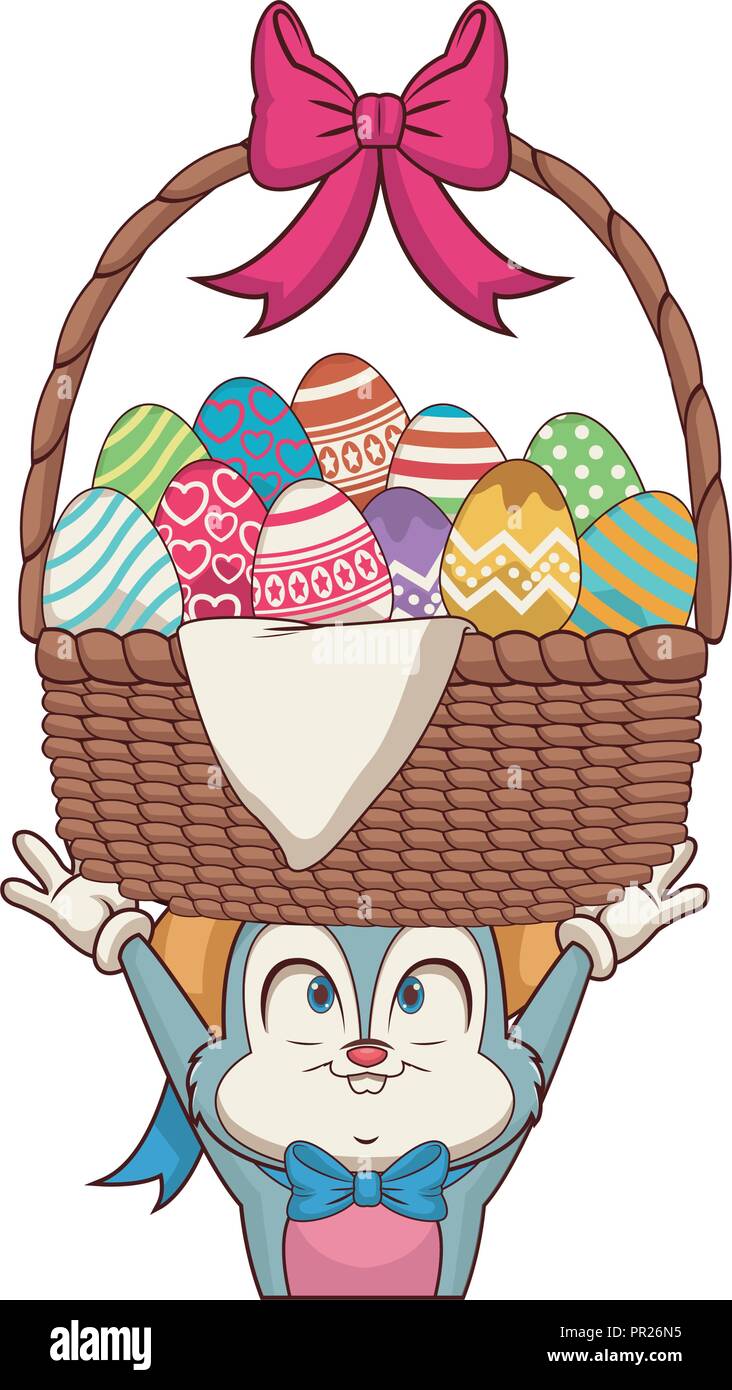 Rabbit with easter eggs in basket Stock Vector Image & Art - Alamy