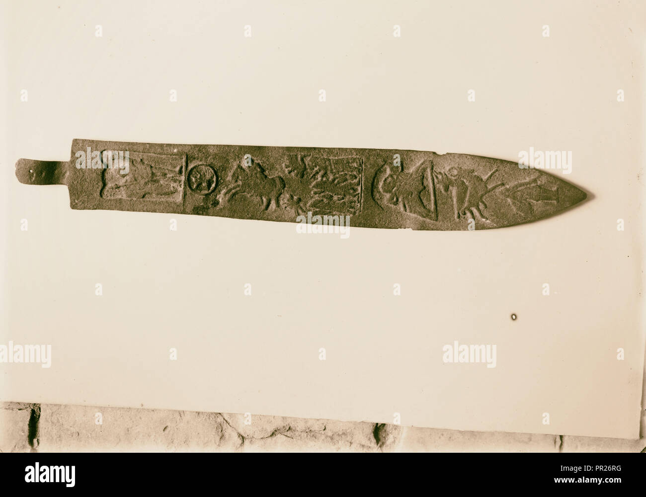 Inscribed ceremonial knife 1898, Middle East, Israel and/or Palestine Stock Photo