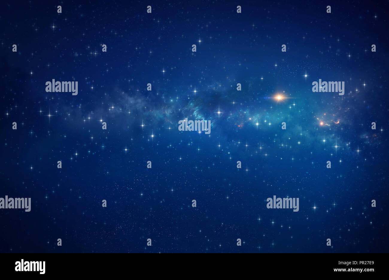 Galaxy and star clusters in deep space. High definition galactic background. Stock Photo