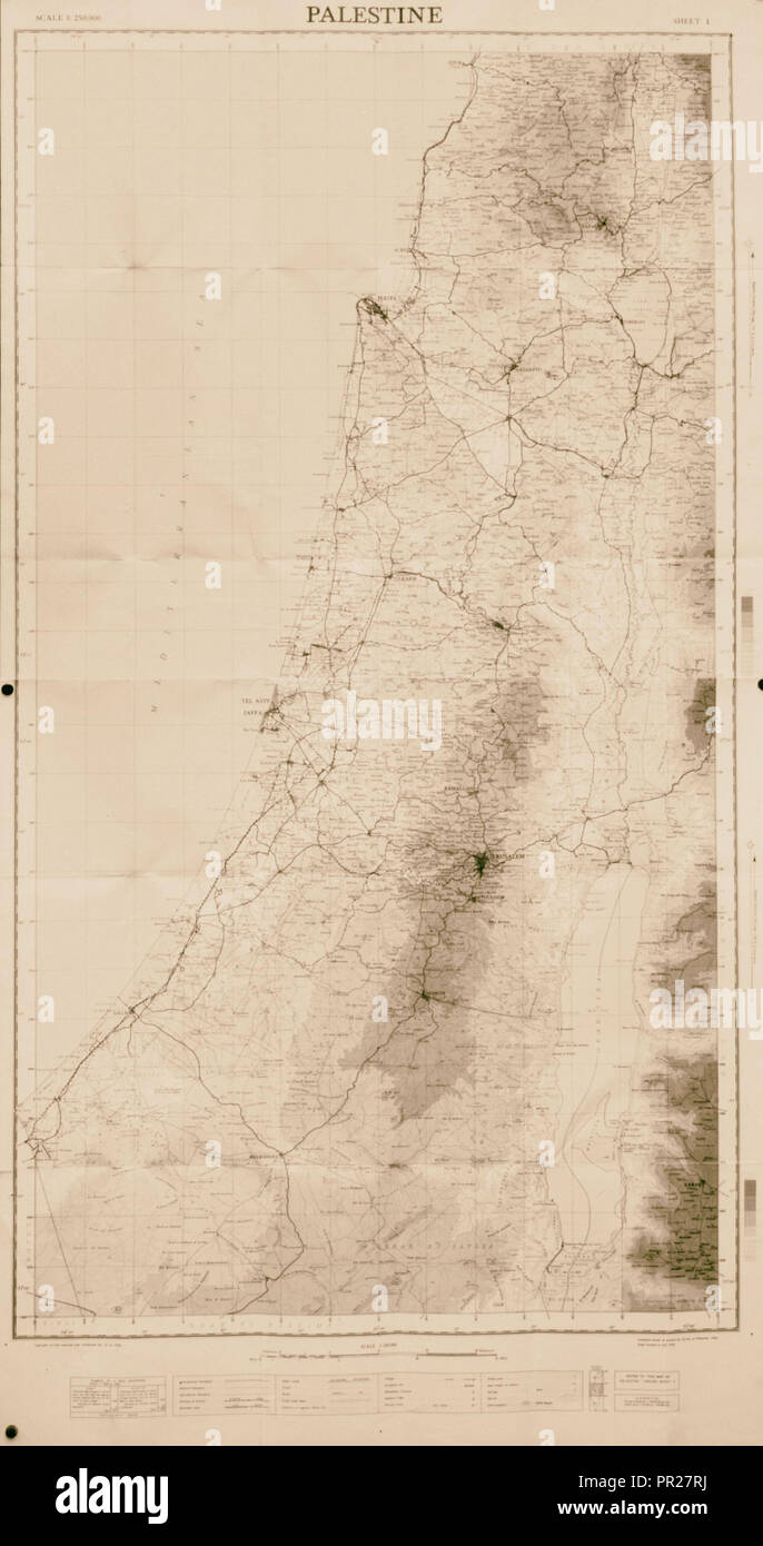 Maps, plans, restorations, etc. Map of Palestine. 1900 Stock Photo